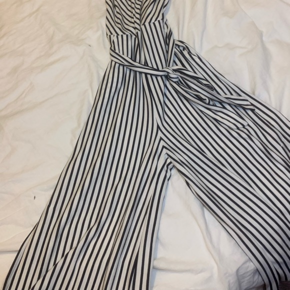White Striped Jumpsuit - Picture 2 of 2